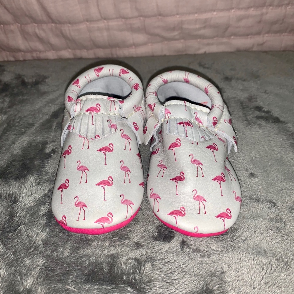 Freshly Picked Flamingo moccasins